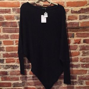 Olivaceous Asymmetrical Sweater - Black